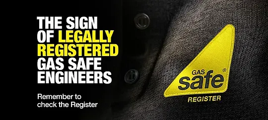 The sign of legally registered Gas Safe engineers, with the Gas Safe Register badge